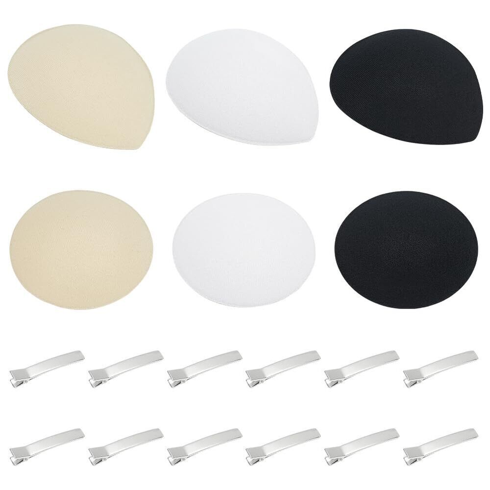 7859 18 Pcs Teardrop Round Fascinator Hat Base 3.9x3.9x0.1 Inch Eva Cloth